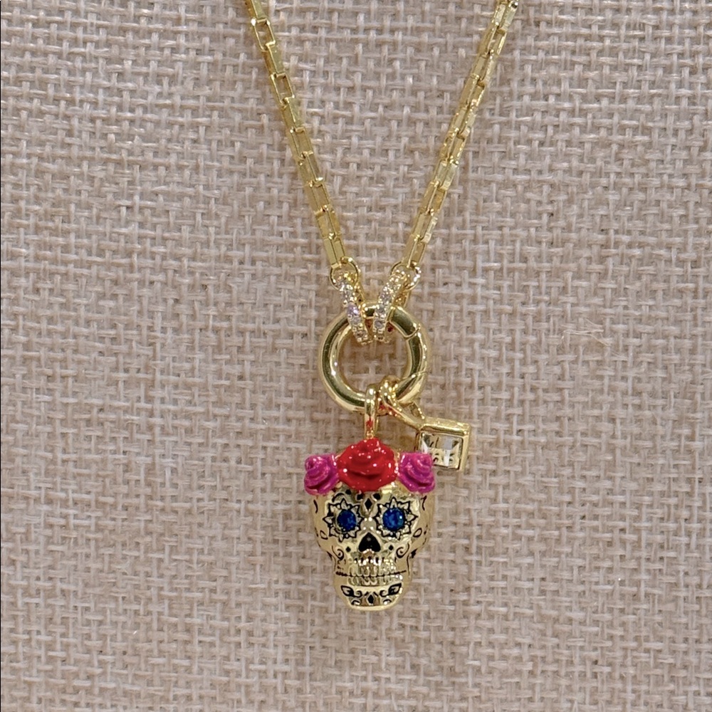 Alex and Ani Calavera Sugar Skull Gold Necklace - Picture 4 of 10